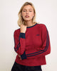 Image of Prata Long Sleeve Top in Adrenaline Red with Navy Binding