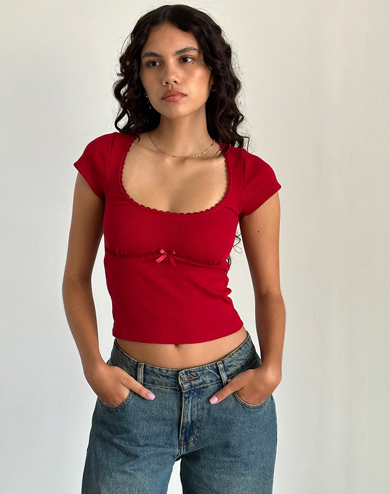 Image of Rada Top in Rib Adrenaline Red