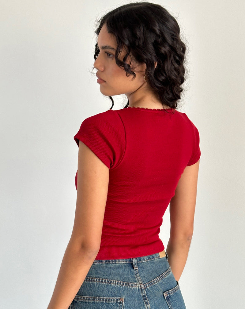 Image of Rada Top in Rib Adrenaline Red