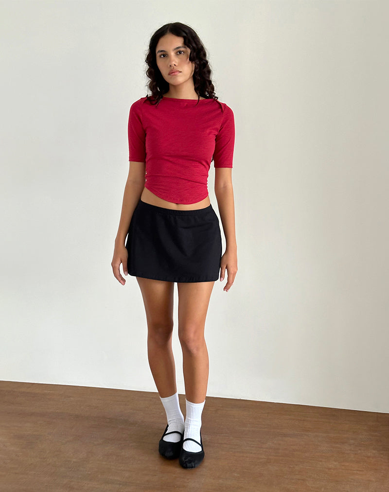 Image of Ralda Curved Jersey Tee in Adrenaline Red