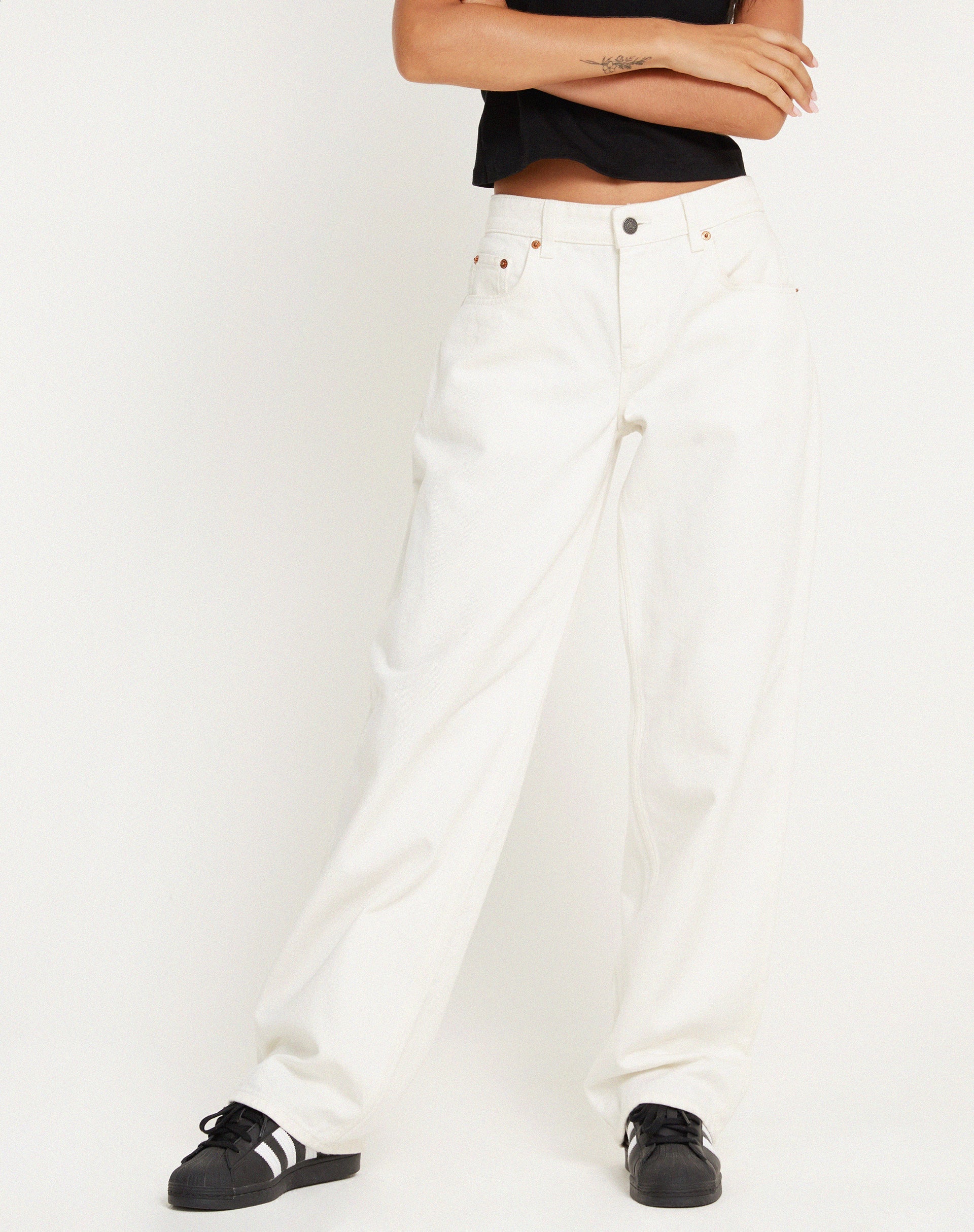 afbeelding van MOTEL X BARBARA Low Rise Parallel Jeans in True White