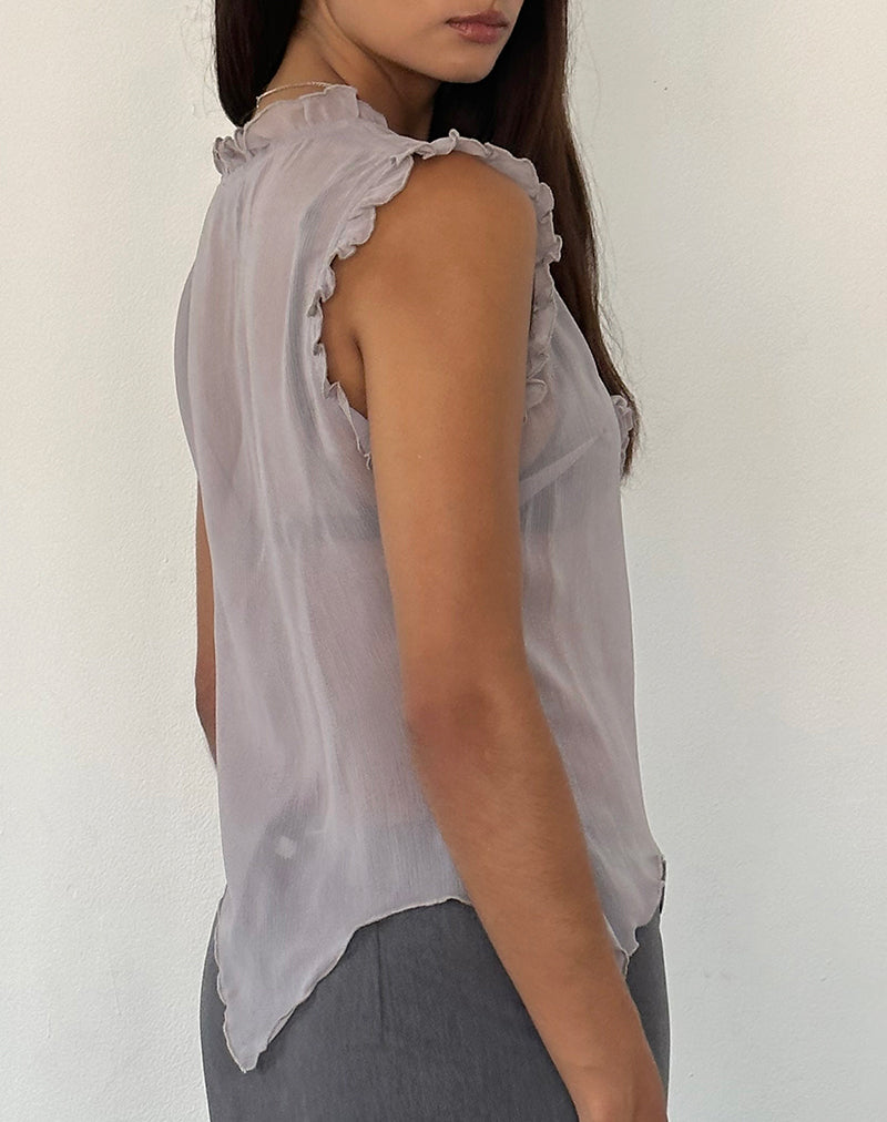 Image of Rosalinda Top in Chiffon Lilac Grey