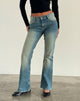 Afbeelding van Rigid Low Rise Flare Jeans in Zeegroen