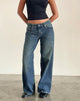 Afbeelding van Roomy Extra Wide Low Rise Jeans in Helderblauw