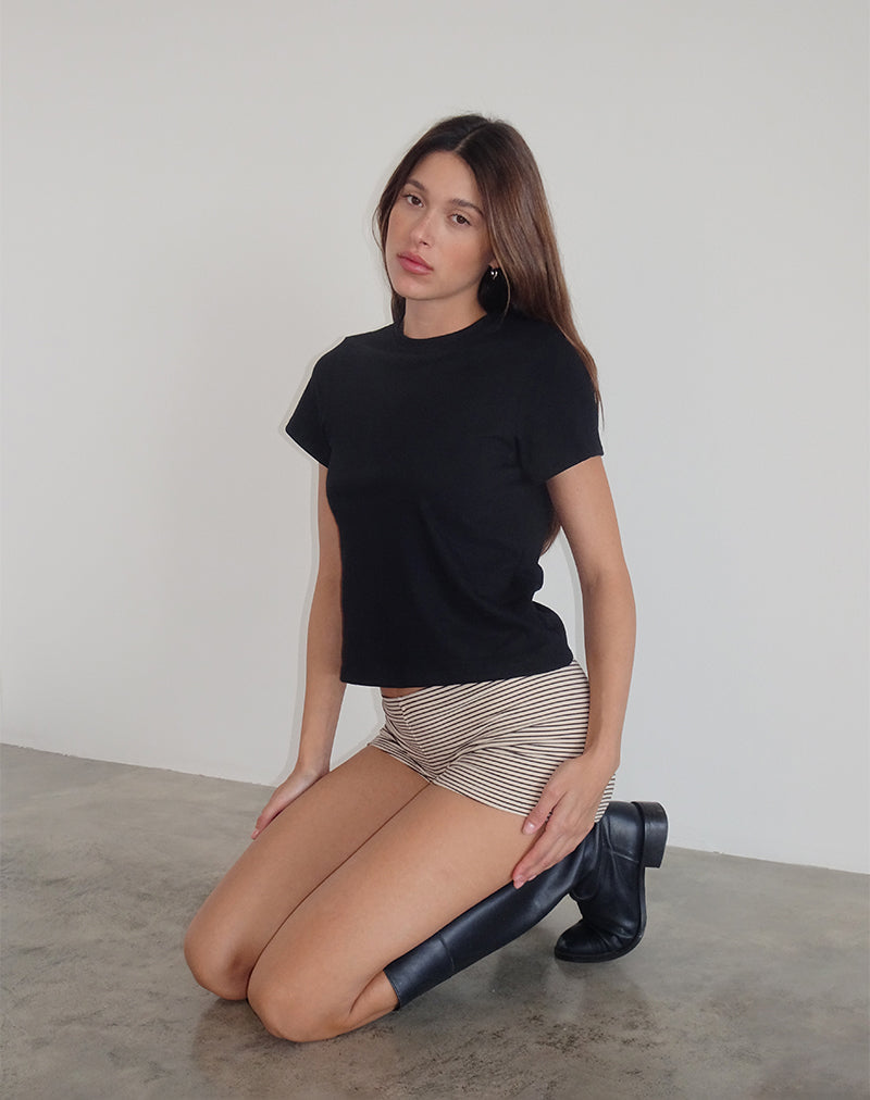 Sakha Boxy Top in Plain Black