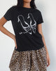 Image of Saki Tee in Black with Lets Dance Print