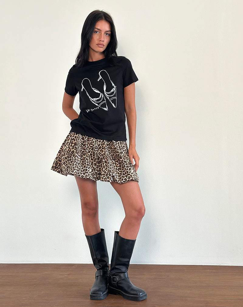 Image of Saki Tee in Black with Lets Dance Print