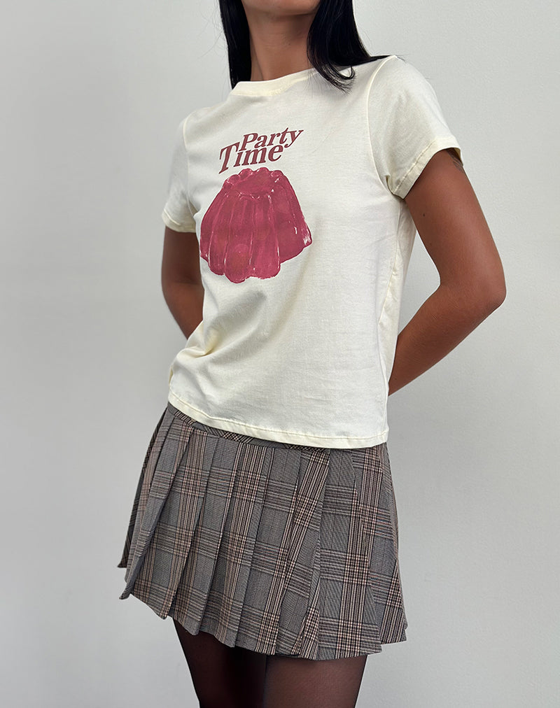 Image of Saki Tee in Buttermilk with Party Time Print