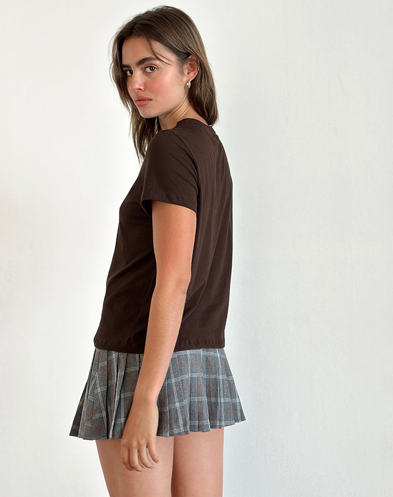 Image of Saki Tee in Chocolate Brown with Girl Intuition Print