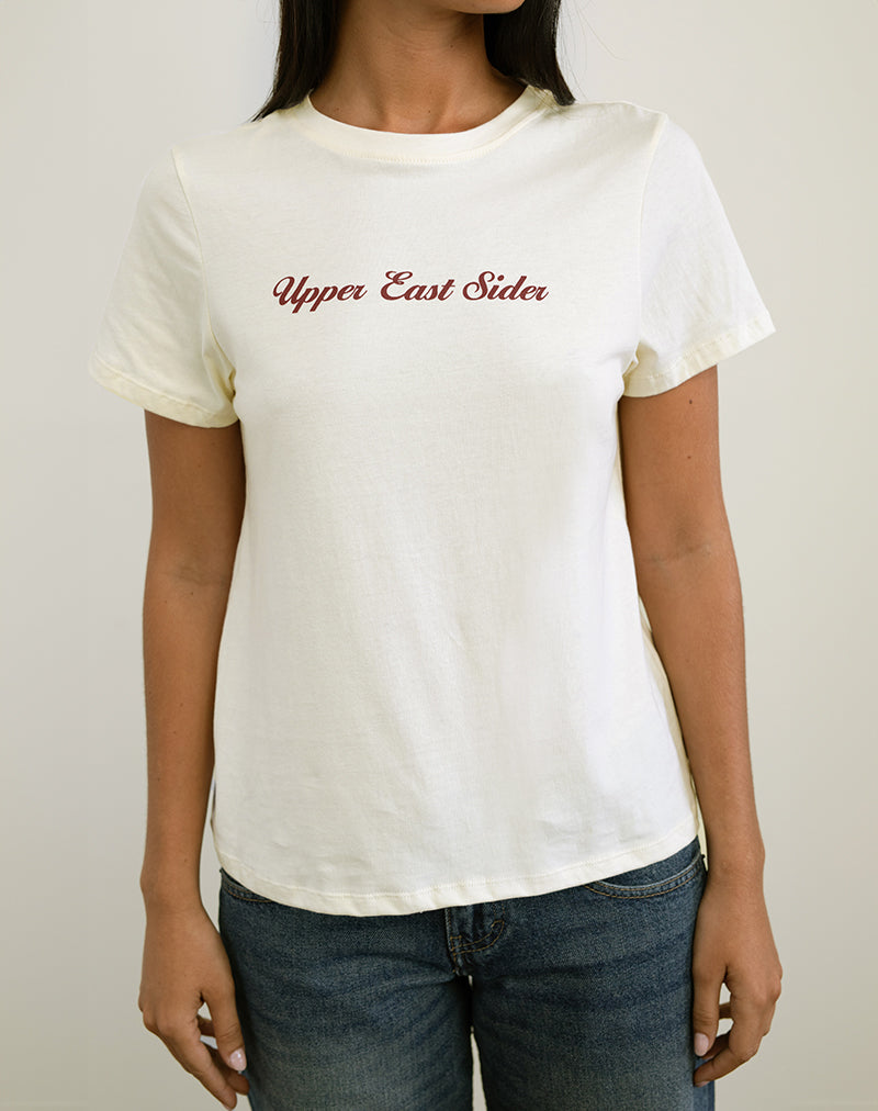 Image of Saki Tee in Ivory with Upper East Sider Print