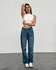 Image of Low Rise Slim Parallel Jeans in Mid Blue Used