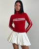 image of Talisa Zip Through Jacket in Red with White Stripe