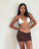 image of Vidia V Front Mini Skirt in Bitter Chocolate