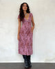 Afbeelding van Vilinia Midi Dress in Abstract Botanic Mauve