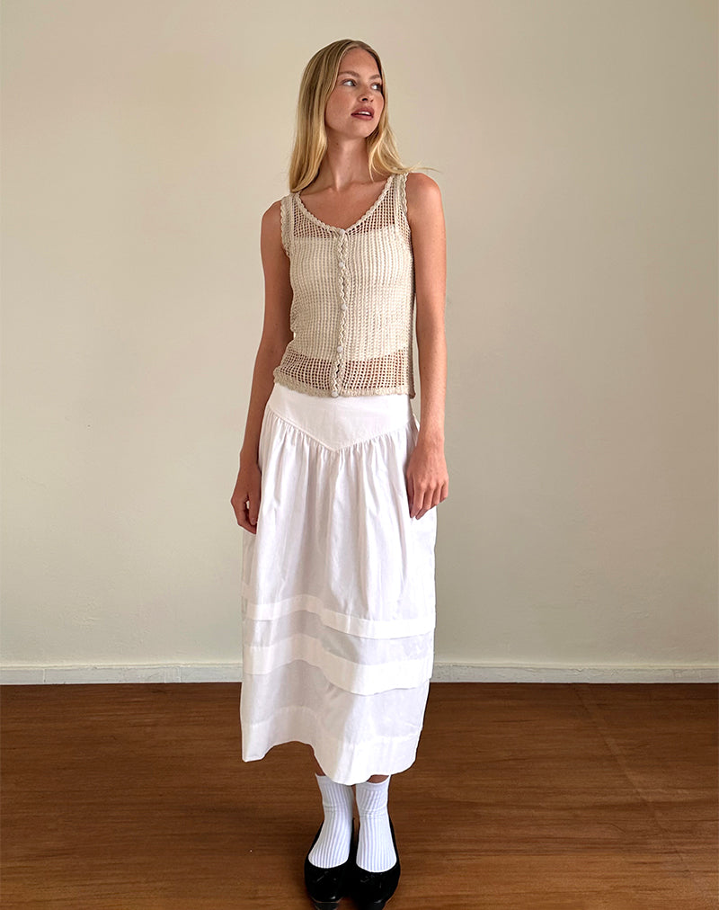 Image of Yamile Vest in Open Weave Knit Oat