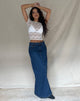 Afbeelding van Low Rise Denim Maxi Skirt in Mid Blue Used