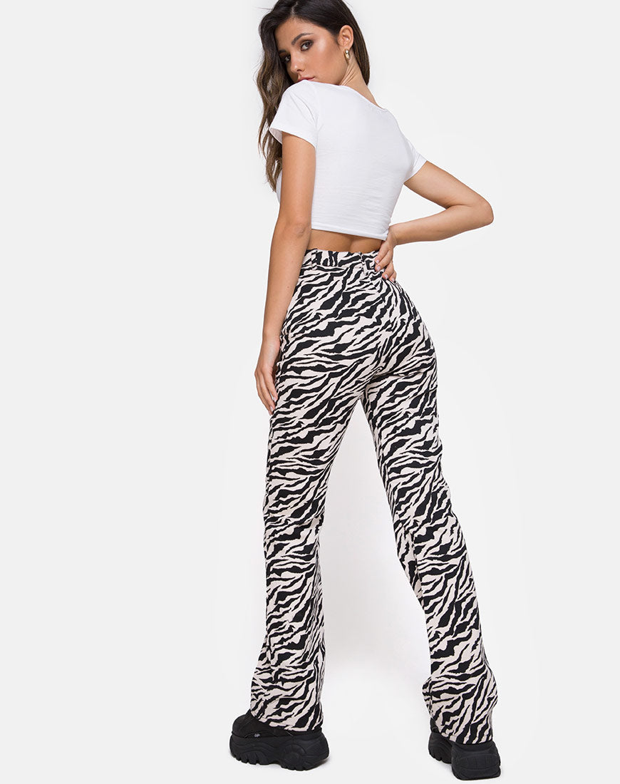 Afbeelding van Zoven Broek in 90s Zebra Zwart en Wit