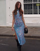 beeld van MOTEL X JACQUIE Flo Maxi Dress in Lumen Mesh Blue