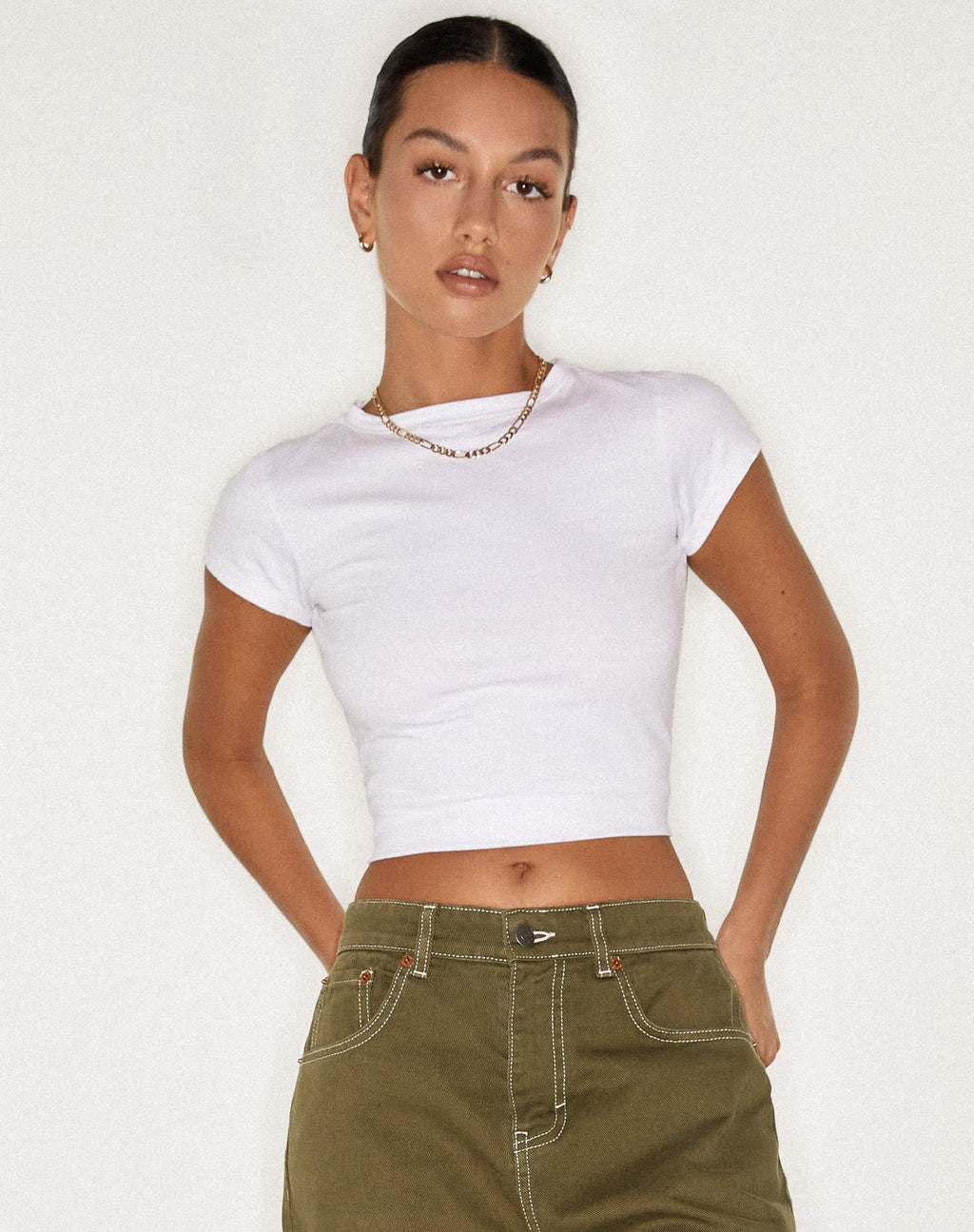 Surtie Crop Top in Lycra Wit