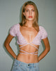 Image of Jiena Crop Top in Ditsy Rose Lilac