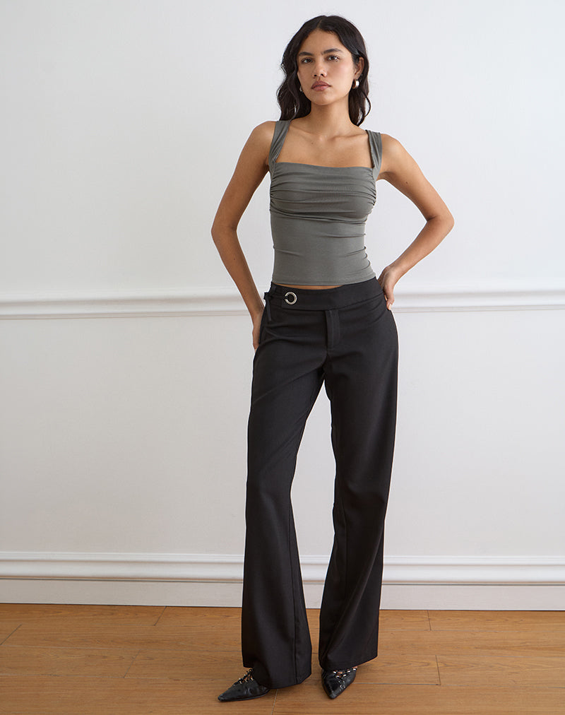Image of Adila Cami Top in Ribbed Lyocell Warm Grey