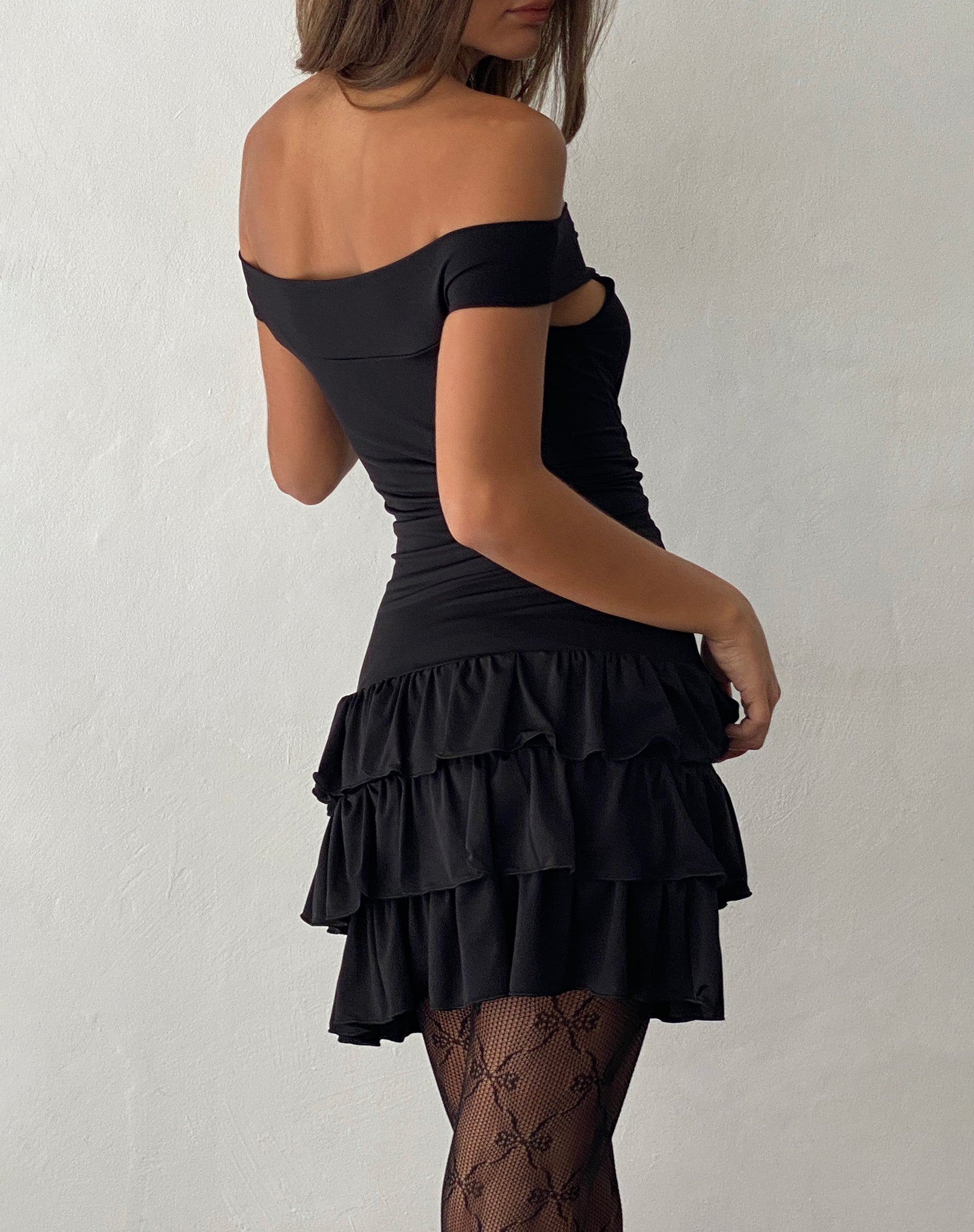 Bardot aria ruffle sales dress