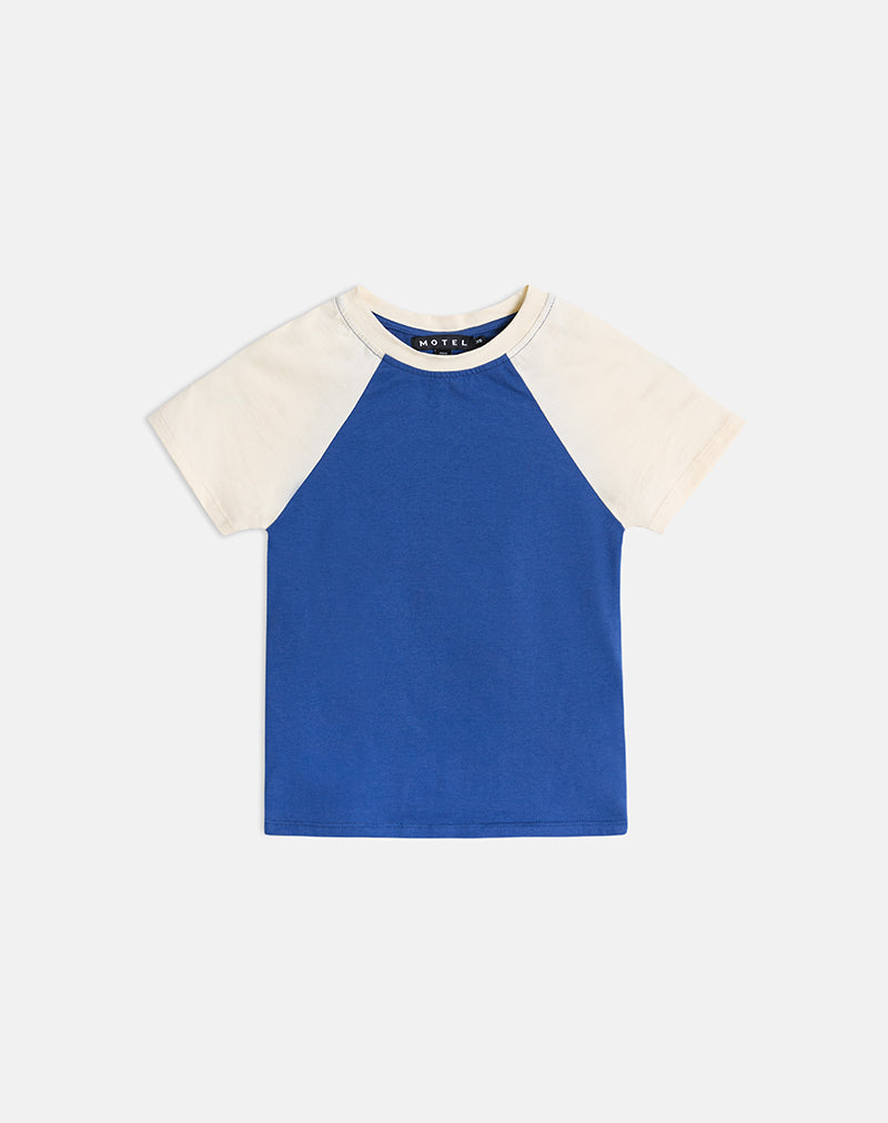 Image of Agneta Tee in Dazzling Blue and Buttermilk Combination