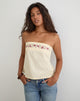 Image of Ahera Top in Poplin Buttermilk with Cherry Blossom Embroidery