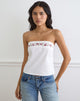 Image of Ahera Top in Poplin White with Cherry Blossom Embroidery