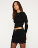 image of Ajeng Low Rise Midi Skirt in Black
