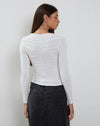 Image of Akiane Ruched Long Sleeve Top in White