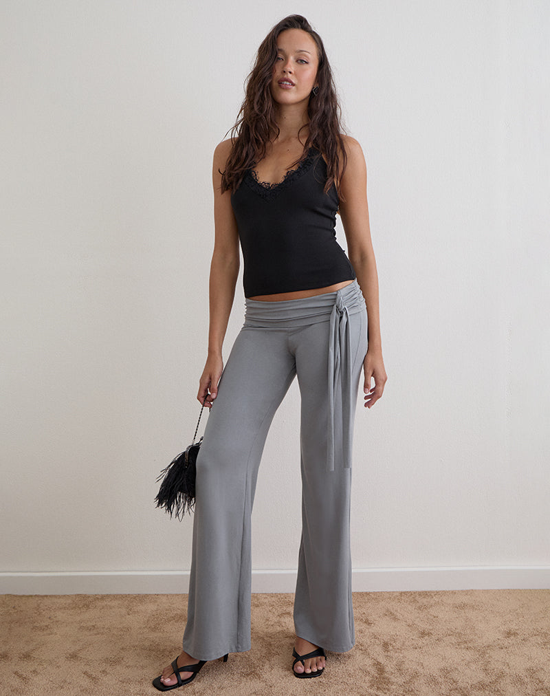 Image of Esitaya Drape Trouser in Rayon Jersey Grey