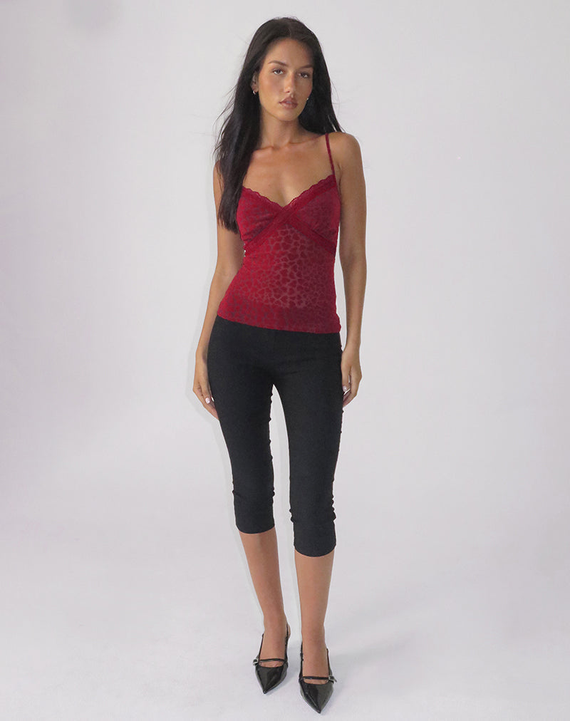 Image of Alcesta Cami Top in Heart Flock Maroon