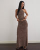 Image of Alfreda Maxi Skirt in Abstract Polka Flock Brown