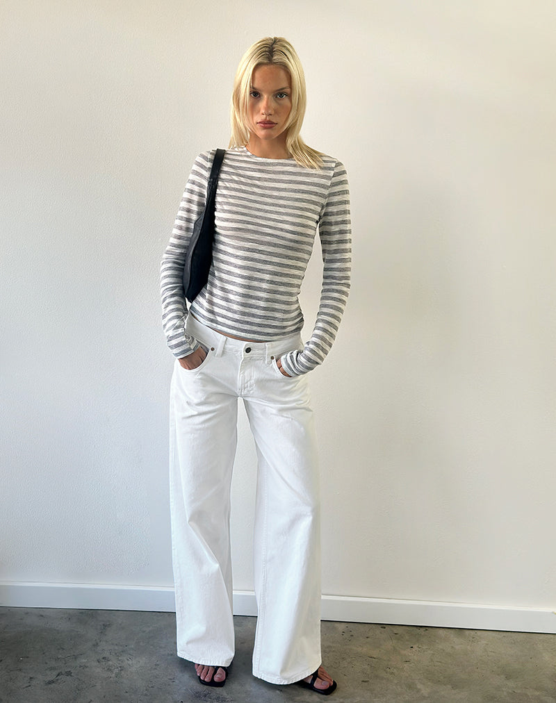 Image of Low Rise Roomy Jeans in True White
