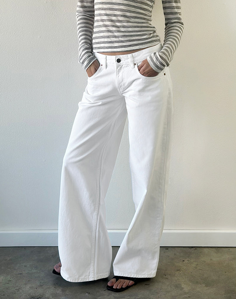Image of Low Rise Roomy Jeans in True White