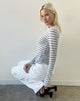 Image of Alon Top in Sheer Jersey Grey and White Stripe