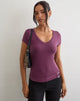 Image of Aluvia Top with Silver Ring in Cupro Deep Purple