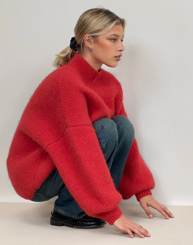 Image of Amato Oversized Jumper in Red