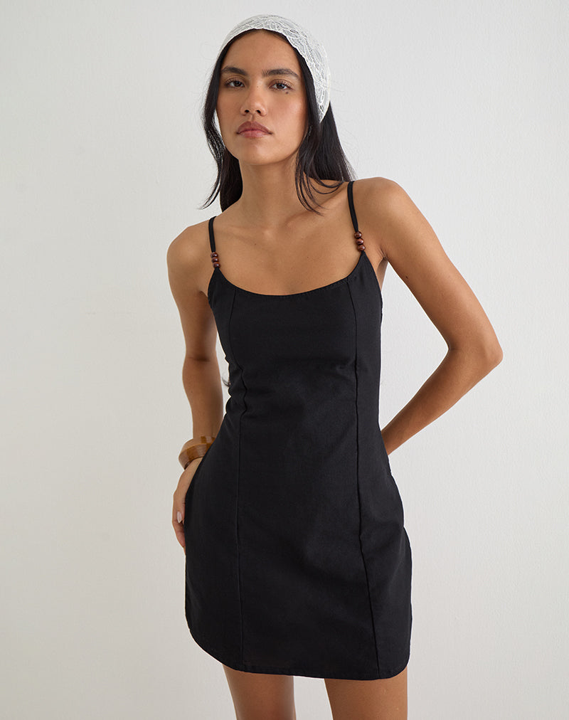 Image of Ambra Scoop Mini Dress in Black