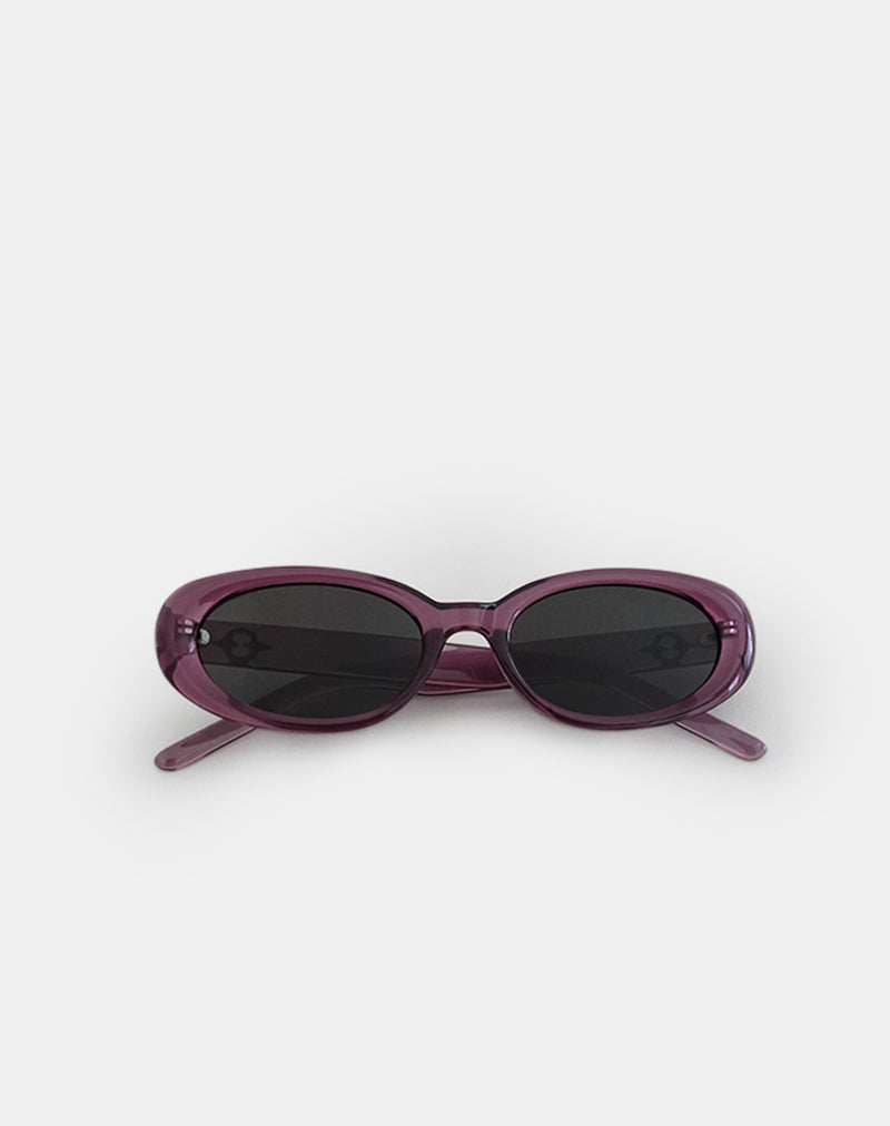 Lunettes de soleil ovales Ametra en violet opaque