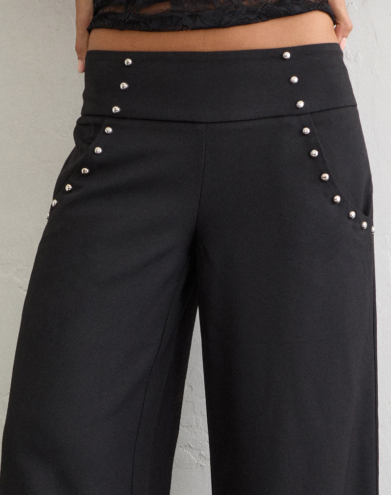 Image of Andota Trouser with Studs in Tailoring Black