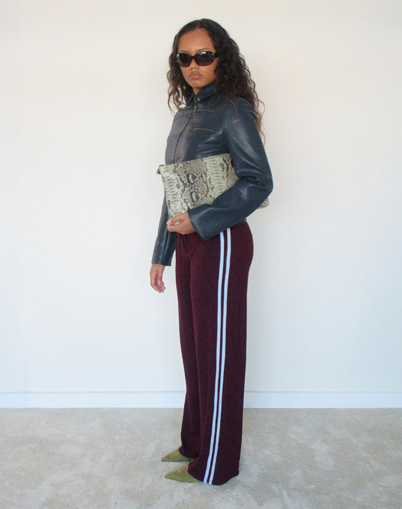 Image of Mipazu Trouser in Fig with Cool Blue Binding