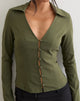 Image of Anika V Shirt in Stretch Tailoring Khaki