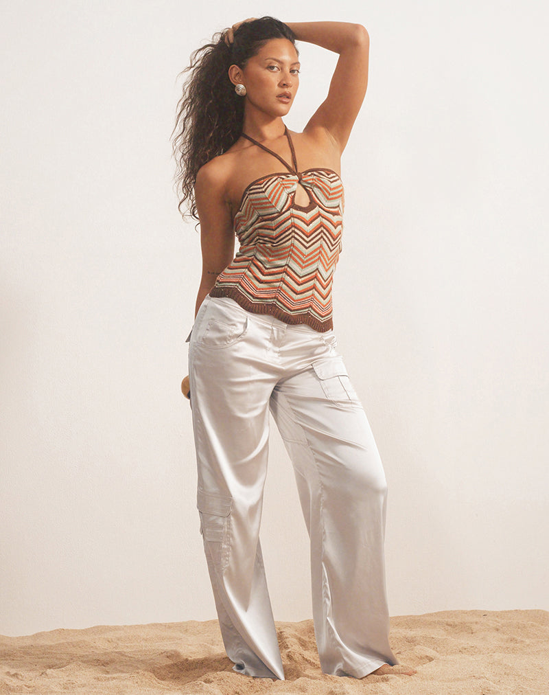 Image of Grania Straight Leg Cargo Trouser in Cream