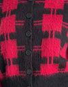 Black and Red Check Knit