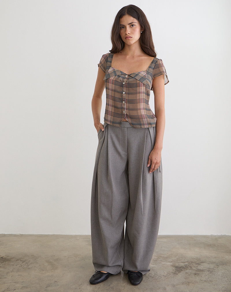 Image of Arden Tie Waist Trouser in Tailoring Grey