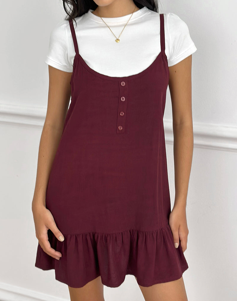 Image of Arige Mini Dress in Maroon