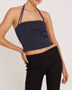 Image of Arreta Crop Top in Pinstripe Navy