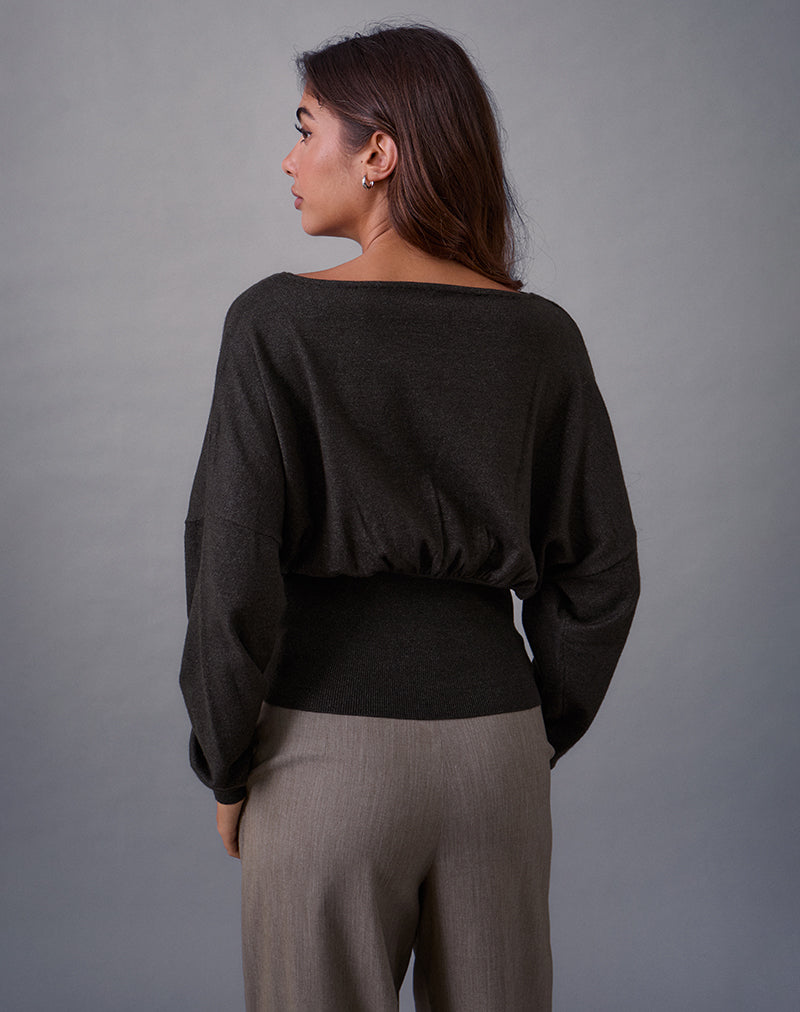Arvel Rabe Charcoal Knit Long Sleeve Jumper | Arvel – motelrocks-com-eur